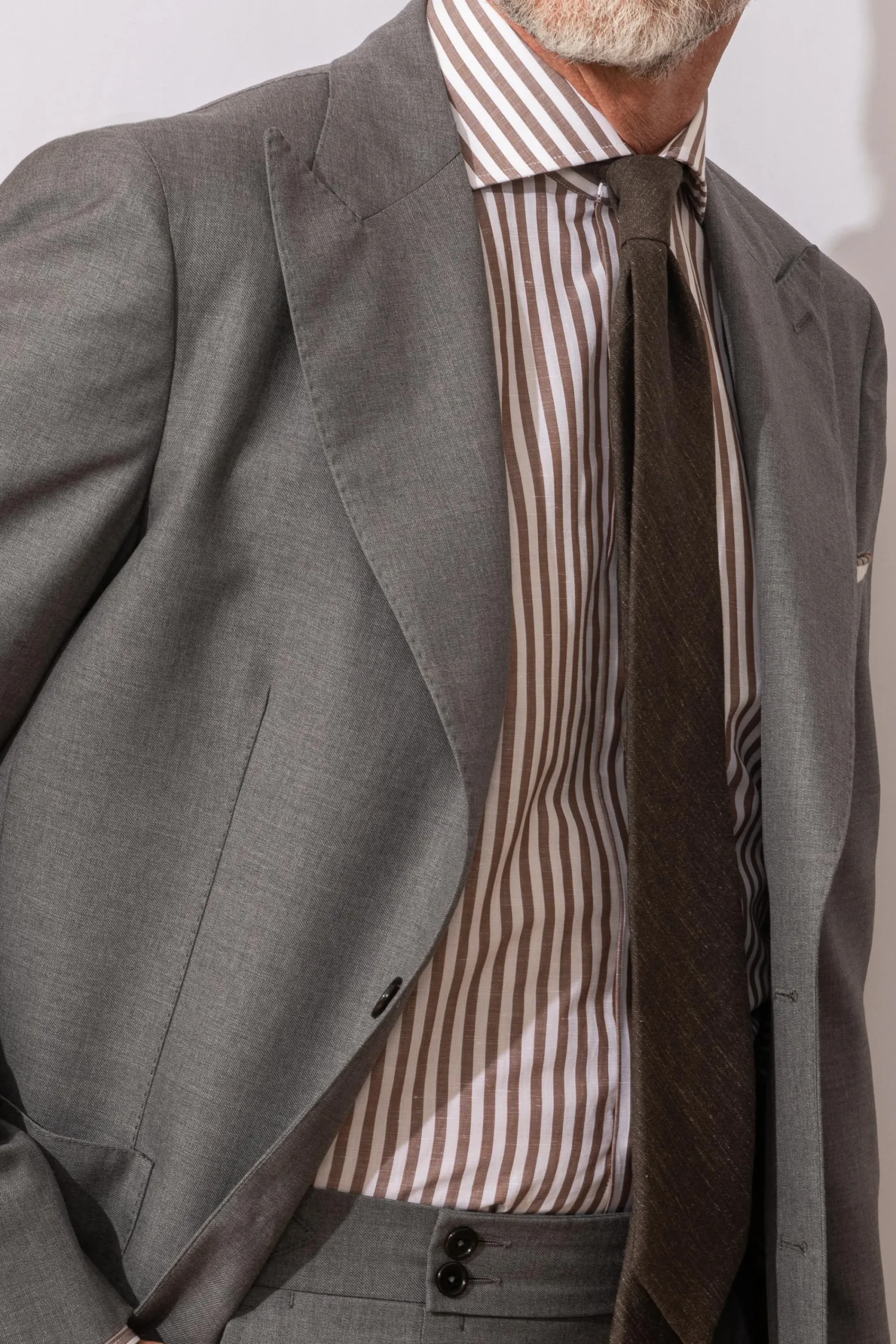 Pini Parma Brown Striped Shirt- Made In Italy Cheap