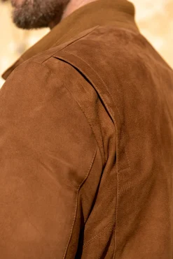 Pini Parma Brown Suede Bomber Jacket – Made In Italy Cheap