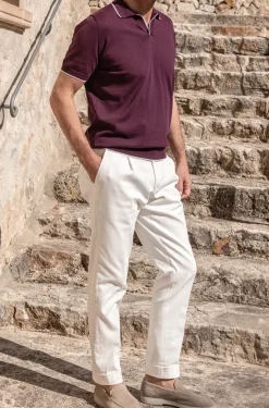Pini Parma Burgundy Cotton Polo - Made In Italy Best Sale