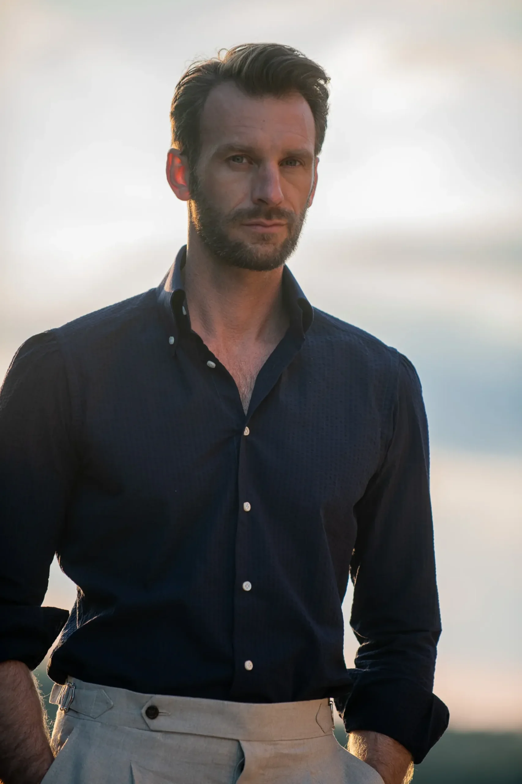Pini Parma Button Down Seersucker Shirt - Made In Italy Sale