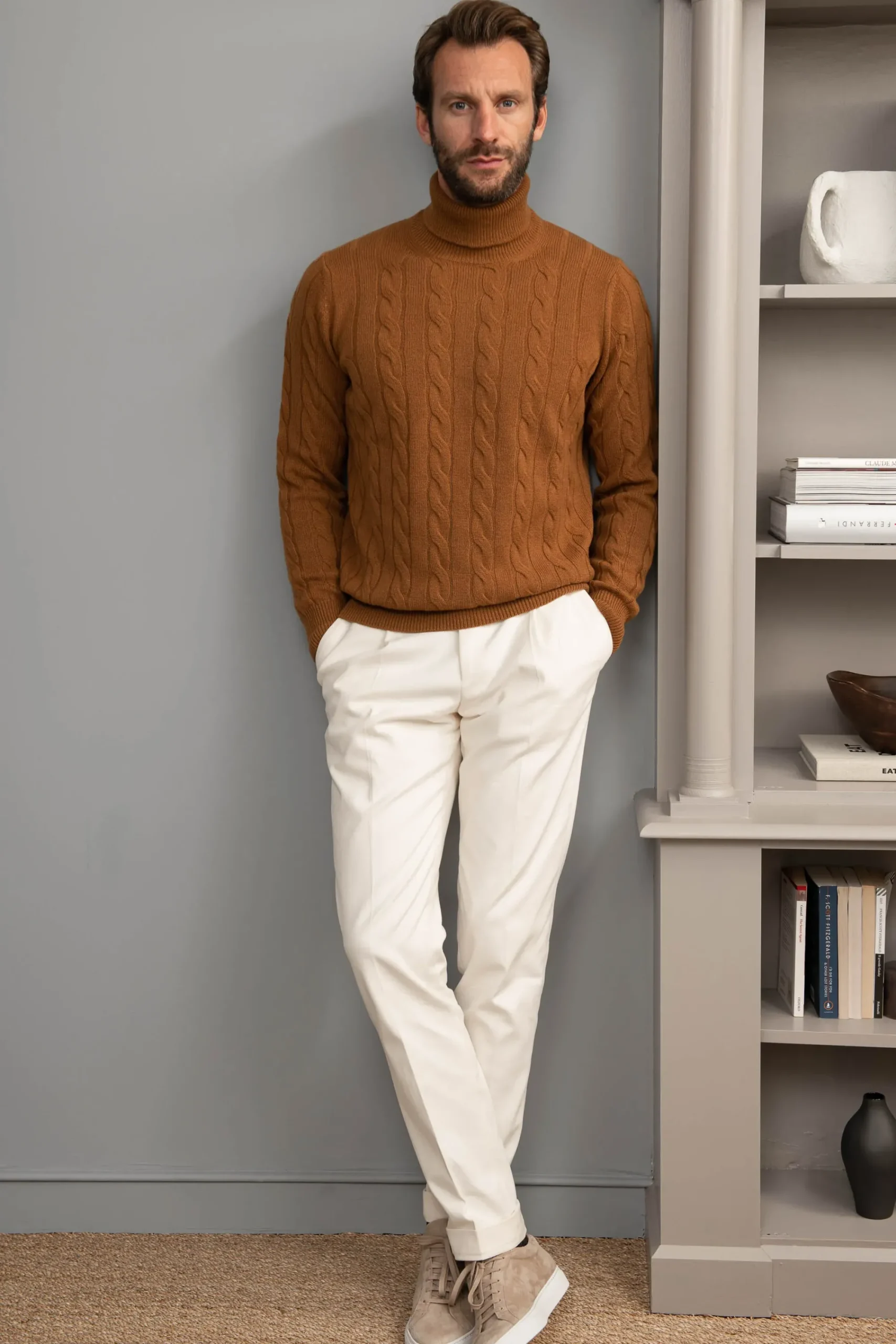 Pini Parma Cognac Turtleneck – Made In Italy Hot
