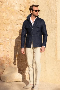 Pini Parma Cream Trousers "Soragna Capsule Collection" - Made In Italy Best Sale