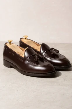 Pini Parma Dark Brown Tassel Loafers - Made In Italy New