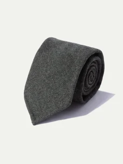Pini Parma Dark Green Flannel Tie - Hand Made In Italy Shop