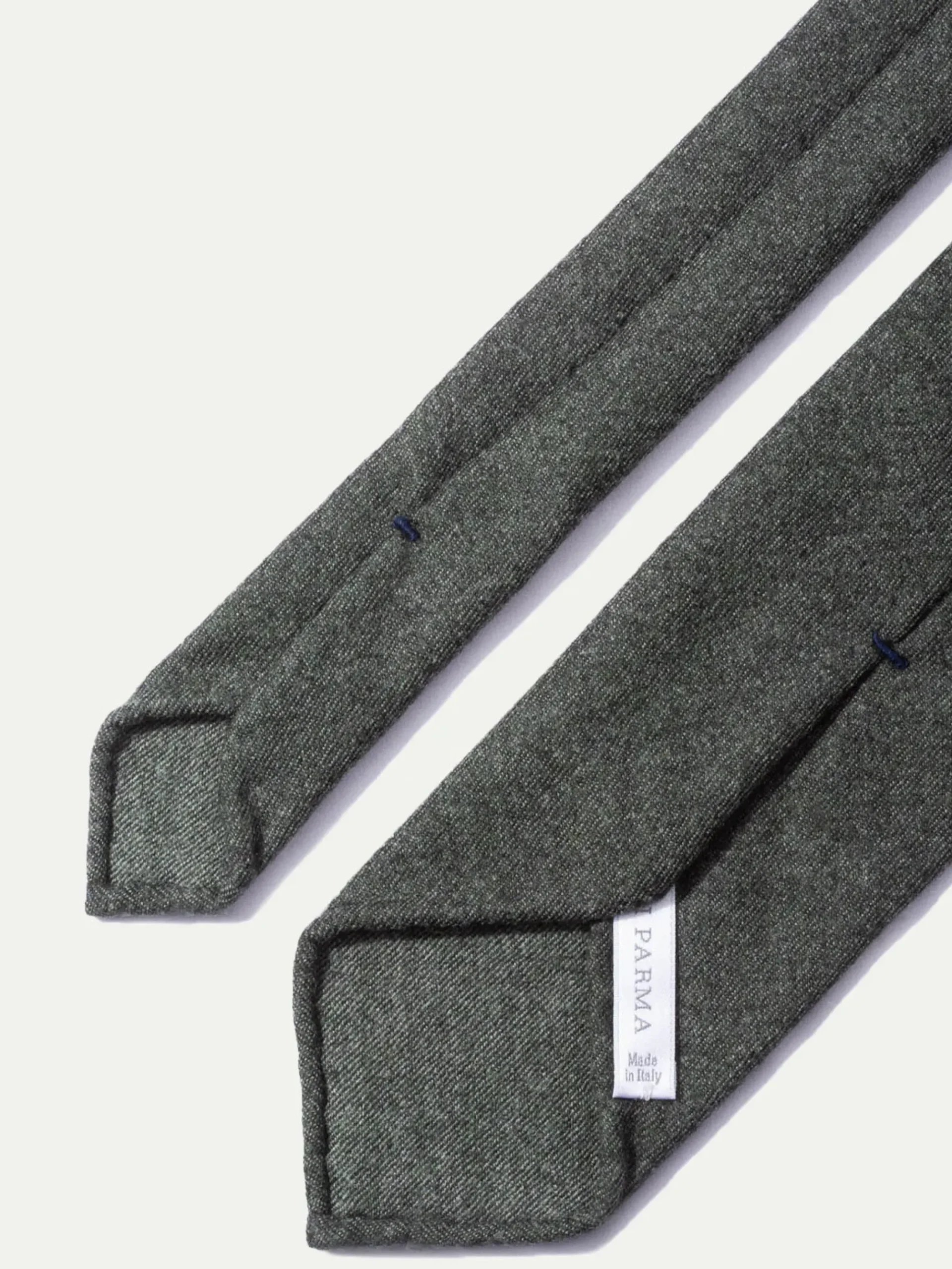 Pini Parma Dark Green Flannel Tie - Hand Made In Italy Shop