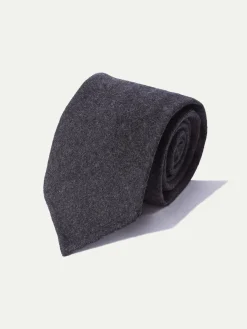 Pini Parma Dark Grey Flannel Tie - Hand Made In Italy New
