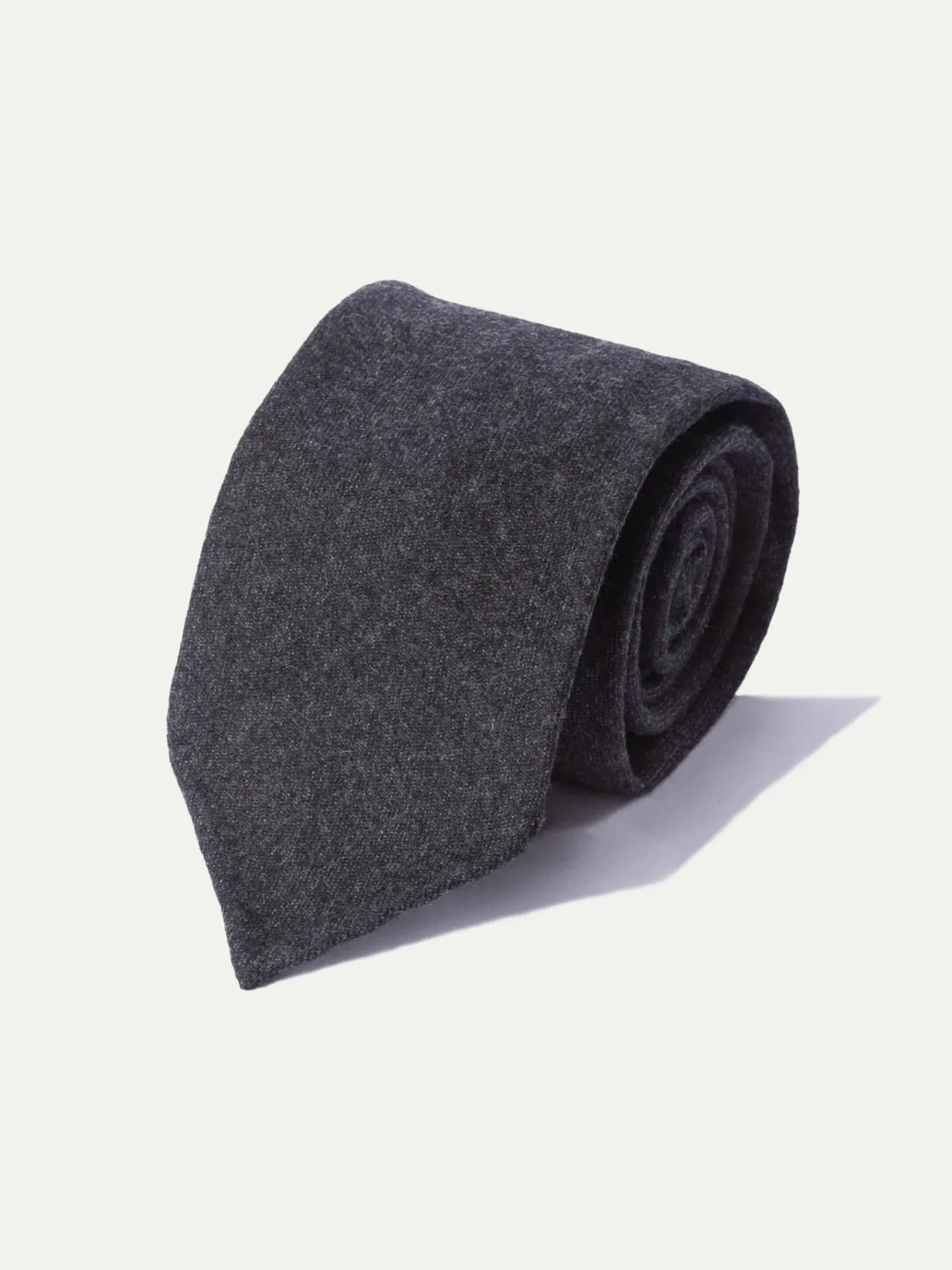 Pini Parma Dark Grey Flannel Tie - Hand Made In Italy New