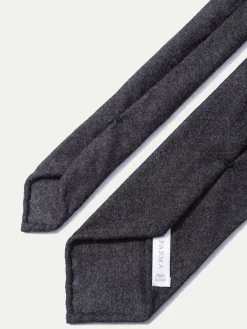 Pini Parma Dark Grey Flannel Tie - Hand Made In Italy New