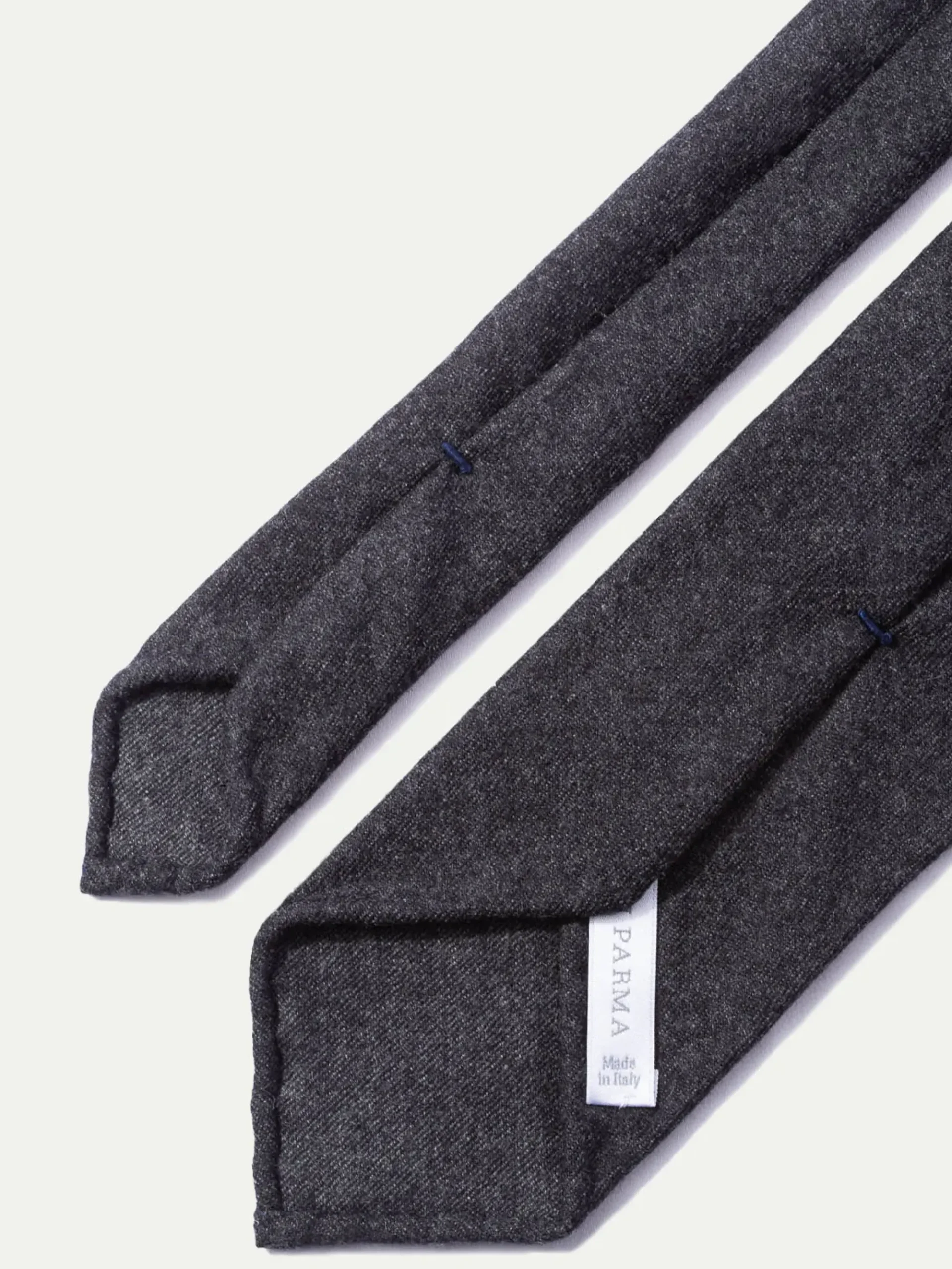 Pini Parma Dark Grey Flannel Tie - Hand Made In Italy New