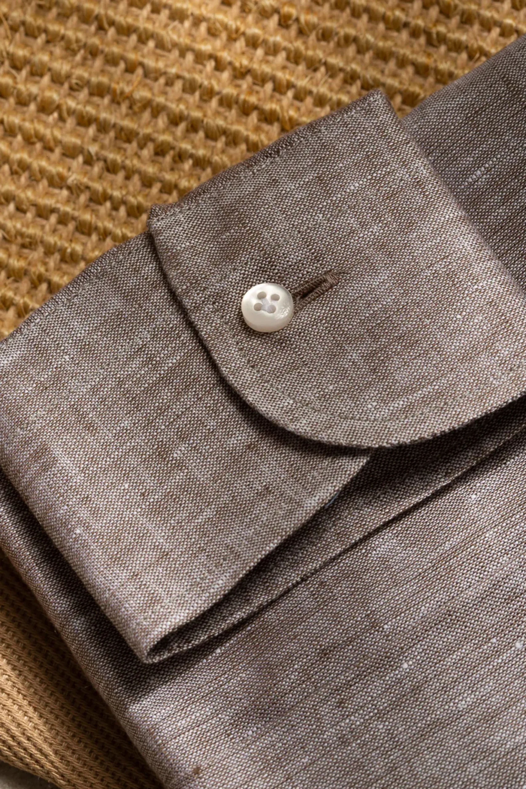 Pini Parma Desert Linen Popover Shirt - Made In Italy Fashion