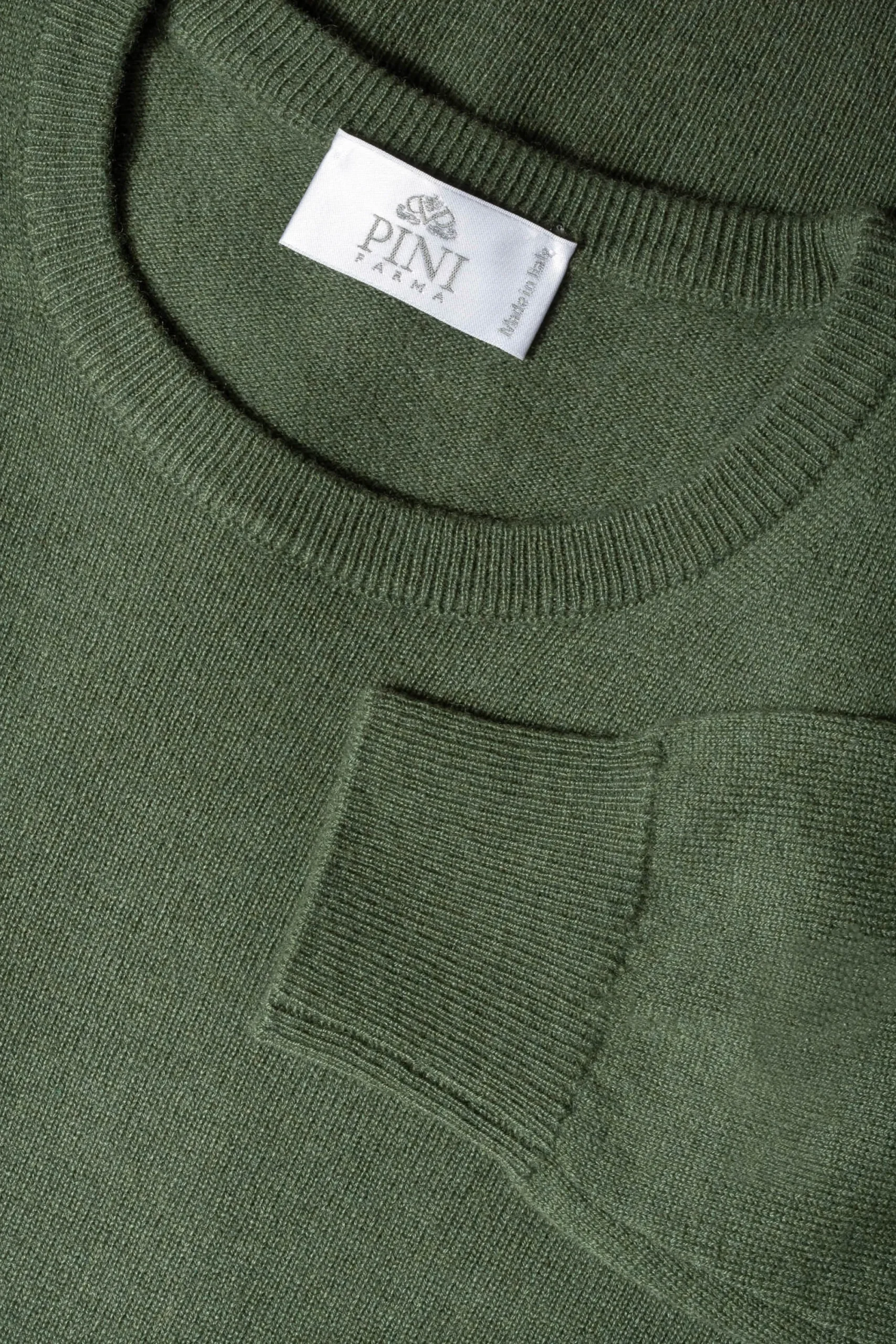 Pini Parma Green Cashmere Round Neck – Made In Italy Hot
