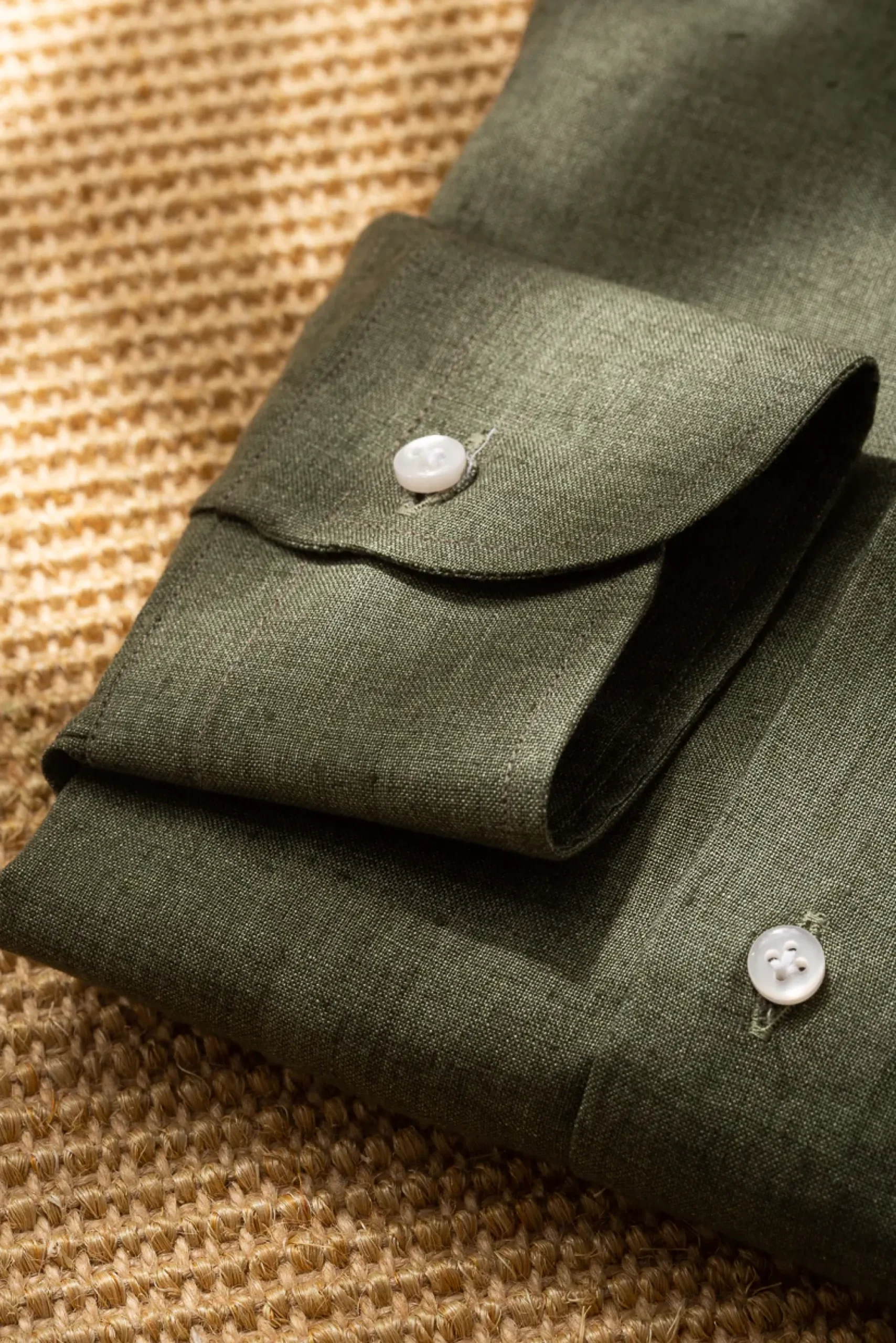 Pini Parma Green Linen Shirt - Made In Italy Cheap