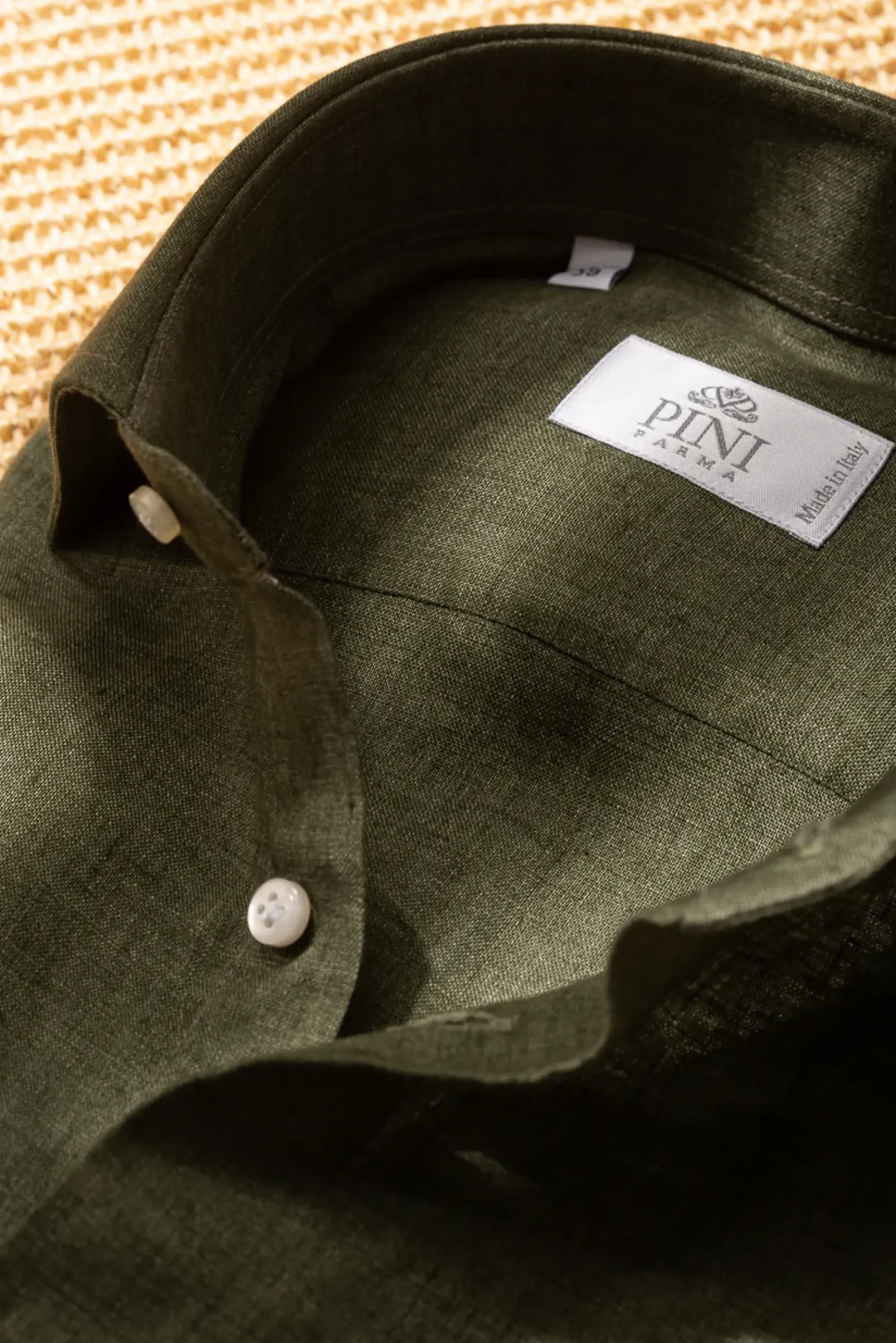 Pini Parma Green Linen Shirt - Made In Italy Cheap