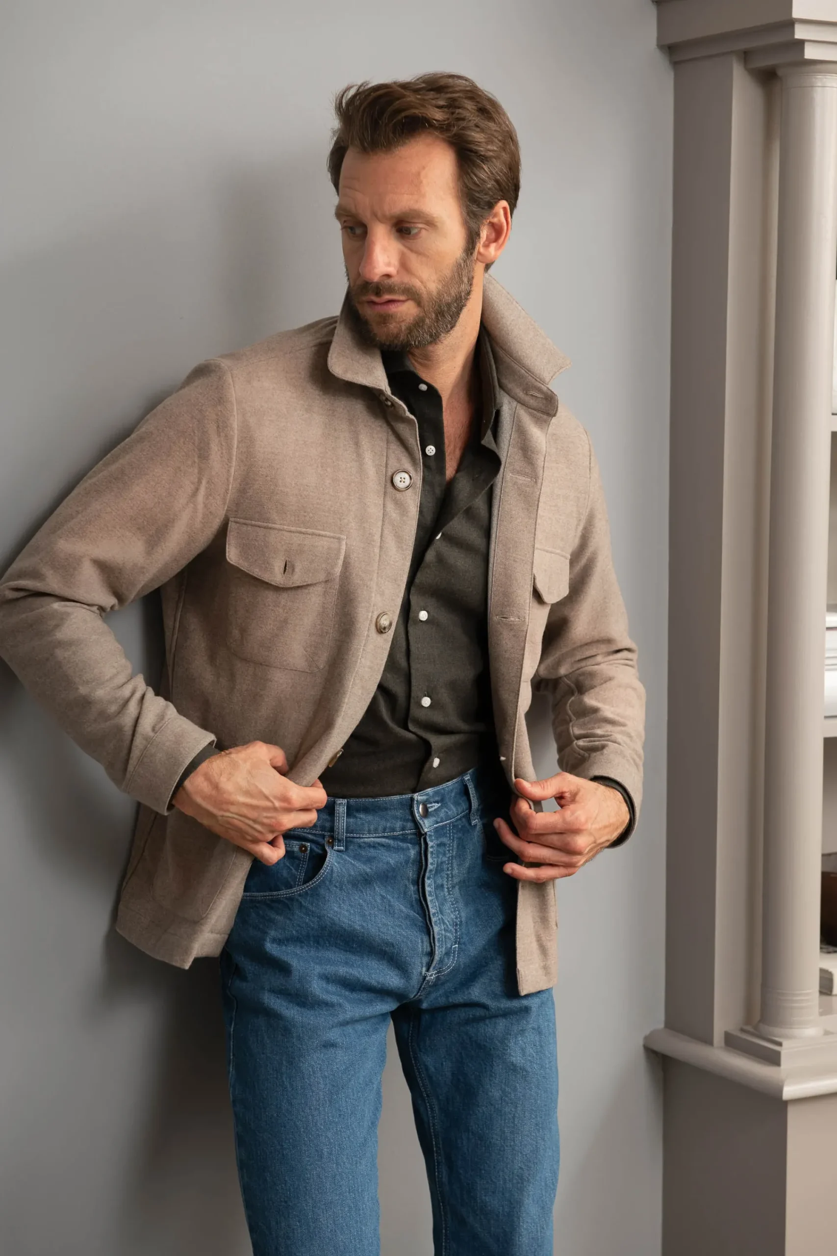Pini Parma Green Shirt - Flannel Touch - Made In Italy Discount