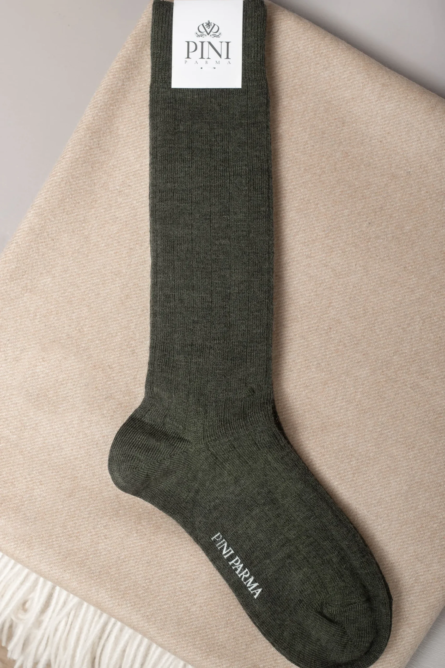 Pini Parma Green - Super Durable Wool Short Socks - Made In Italy Discount