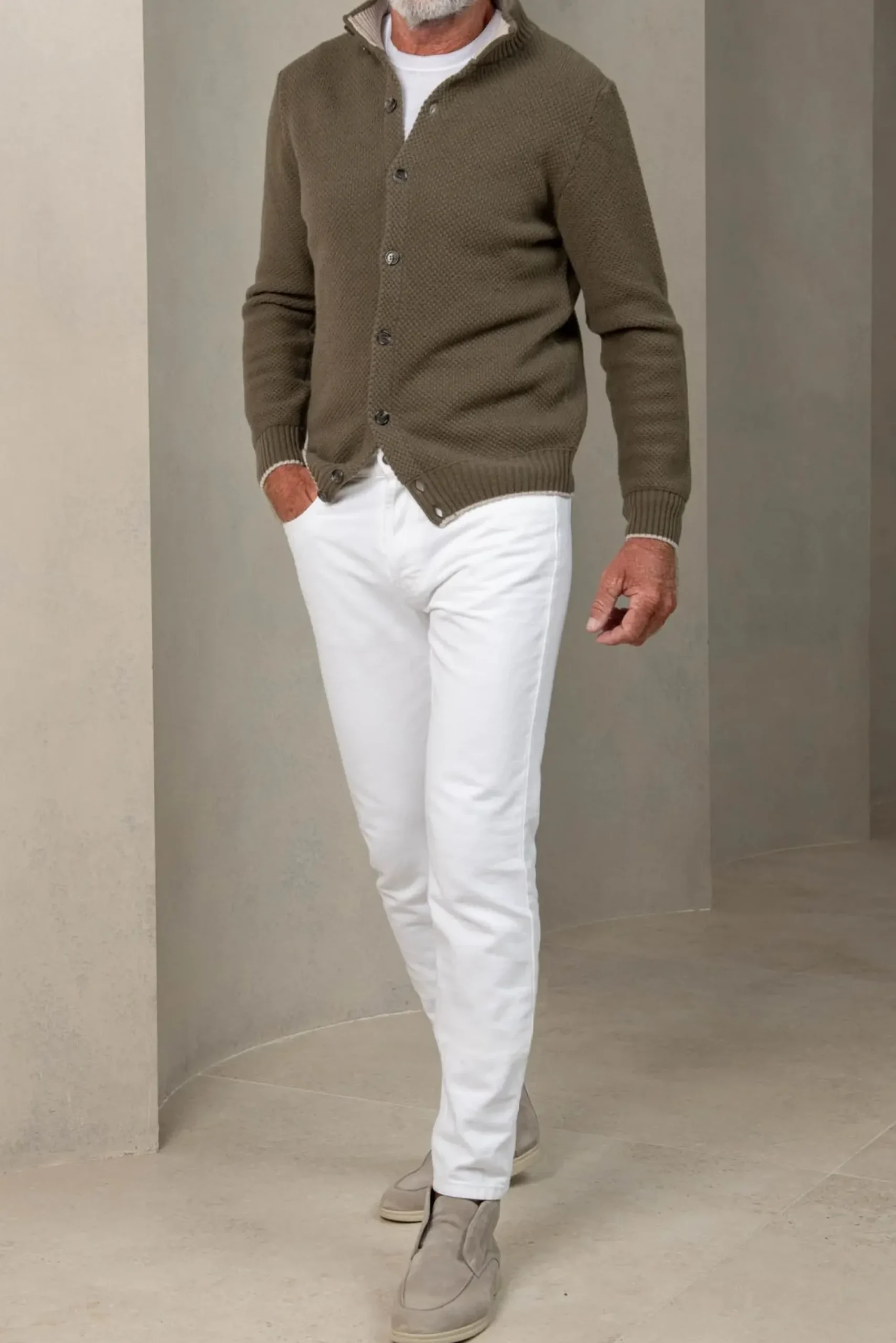 Pini Parma Green Textured Cashmere Blend Cardigan – Made In Italy Hot