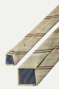 Pini Parma Grey And Brown Regimental Tie - Made In Italy Clearance