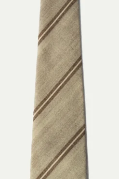 Pini Parma Grey And Brown Regimental Tie - Made In Italy Clearance