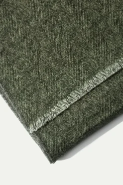 Pini Parma Grey And Green Reversible Herringbone Scarf - Made In Italy Store
