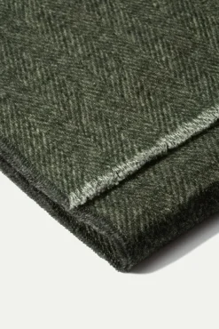 Pini Parma Grey And Green Reversible Herringbone Scarf - Made In Italy Store
