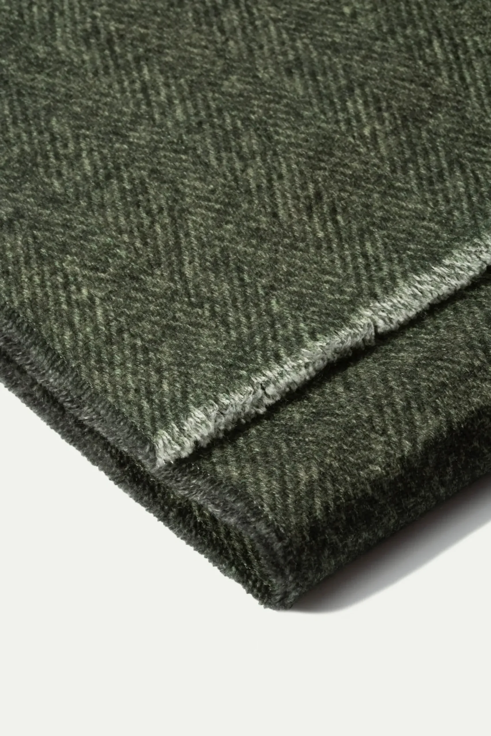 Pini Parma Grey And Green Reversible Herringbone Scarf - Made In Italy Store