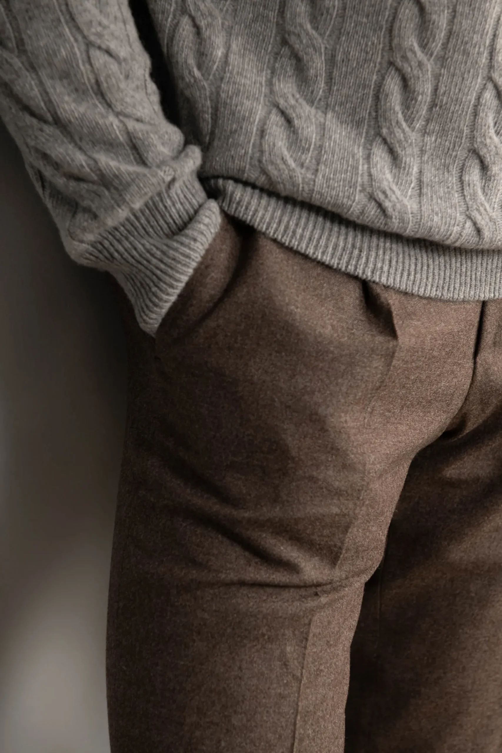 Pini Parma Grey Cable Knit Sweater – Made In Italy Best