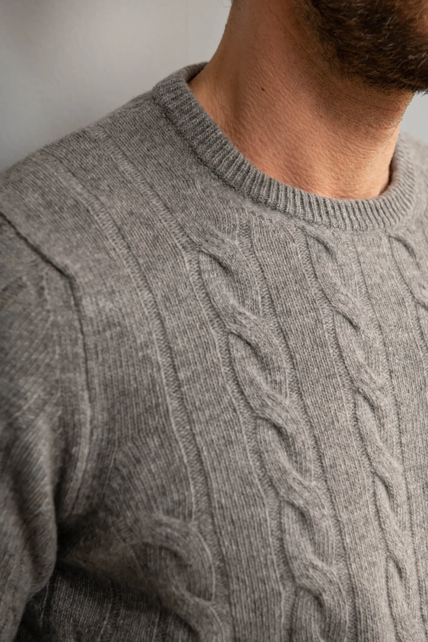 Pini Parma Grey Cable Knit Sweater – Made In Italy Best