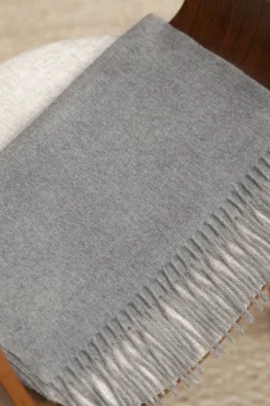 Pini Parma Grey Cashmere Scarf - Made In Italy Cheap