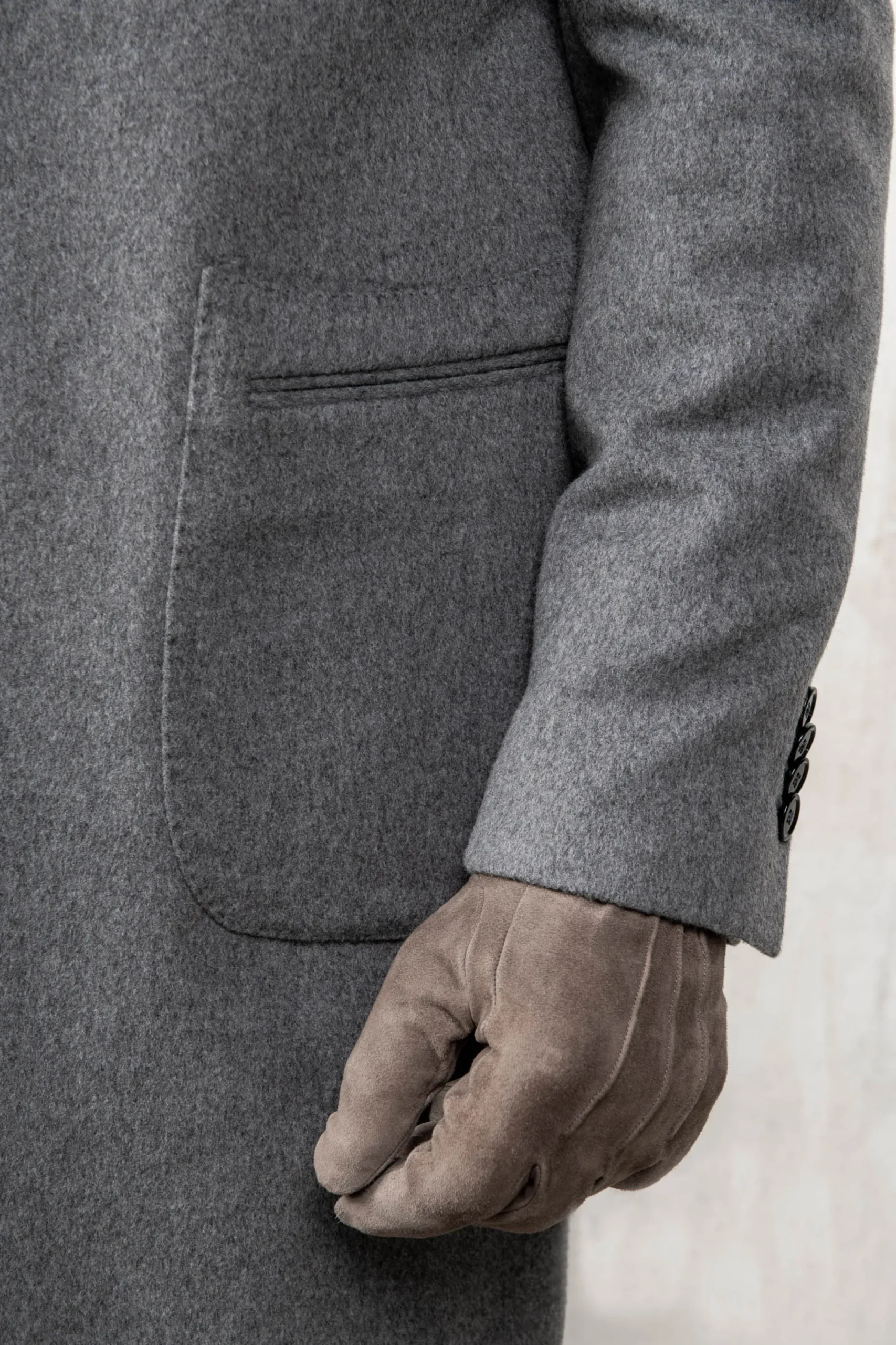 Pini Parma Grey Coat In Loro Piana Wool – Made In Italy Flash Sale