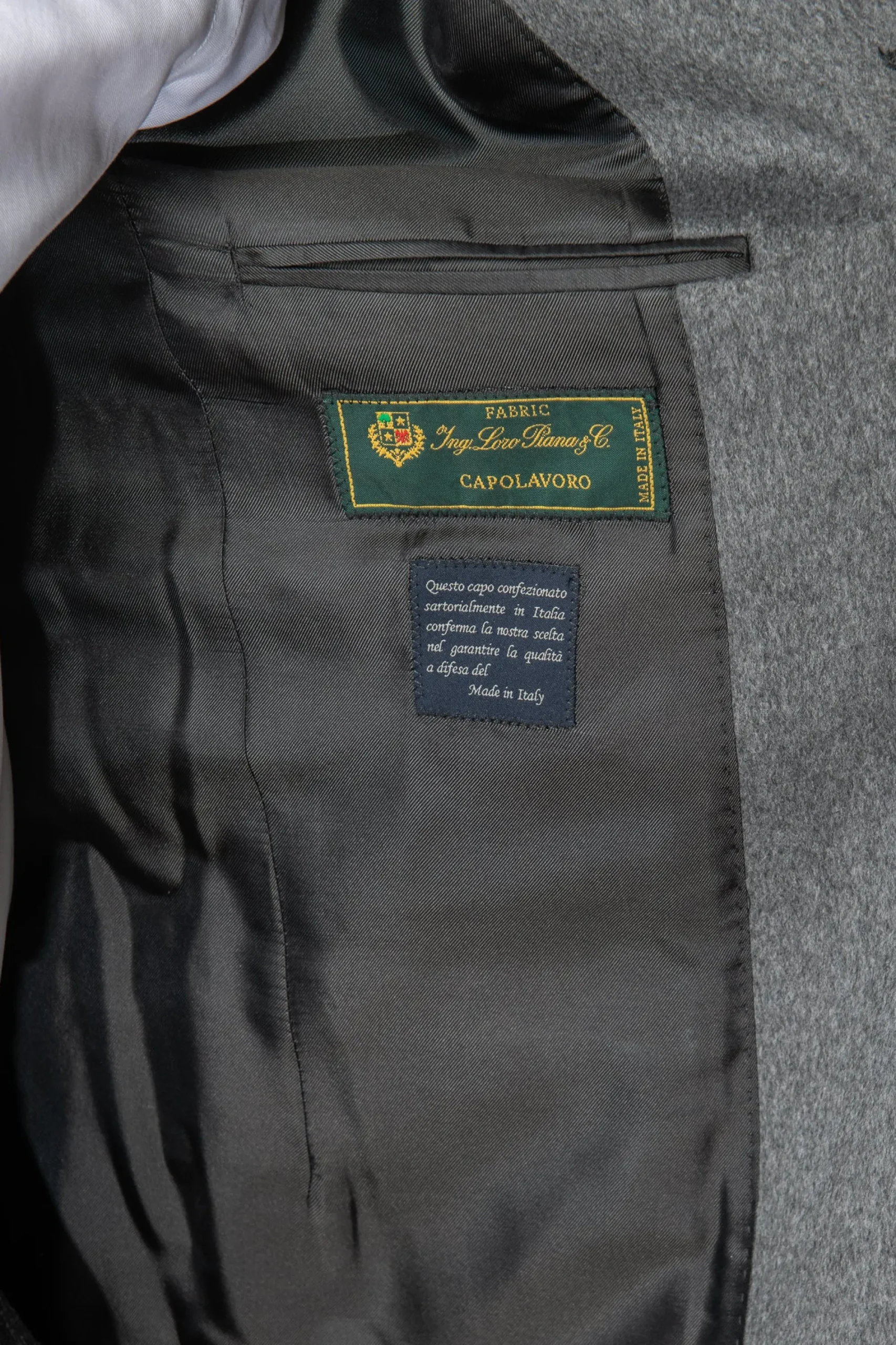 Pini Parma Grey Coat In Loro Piana Wool – Made In Italy Flash Sale