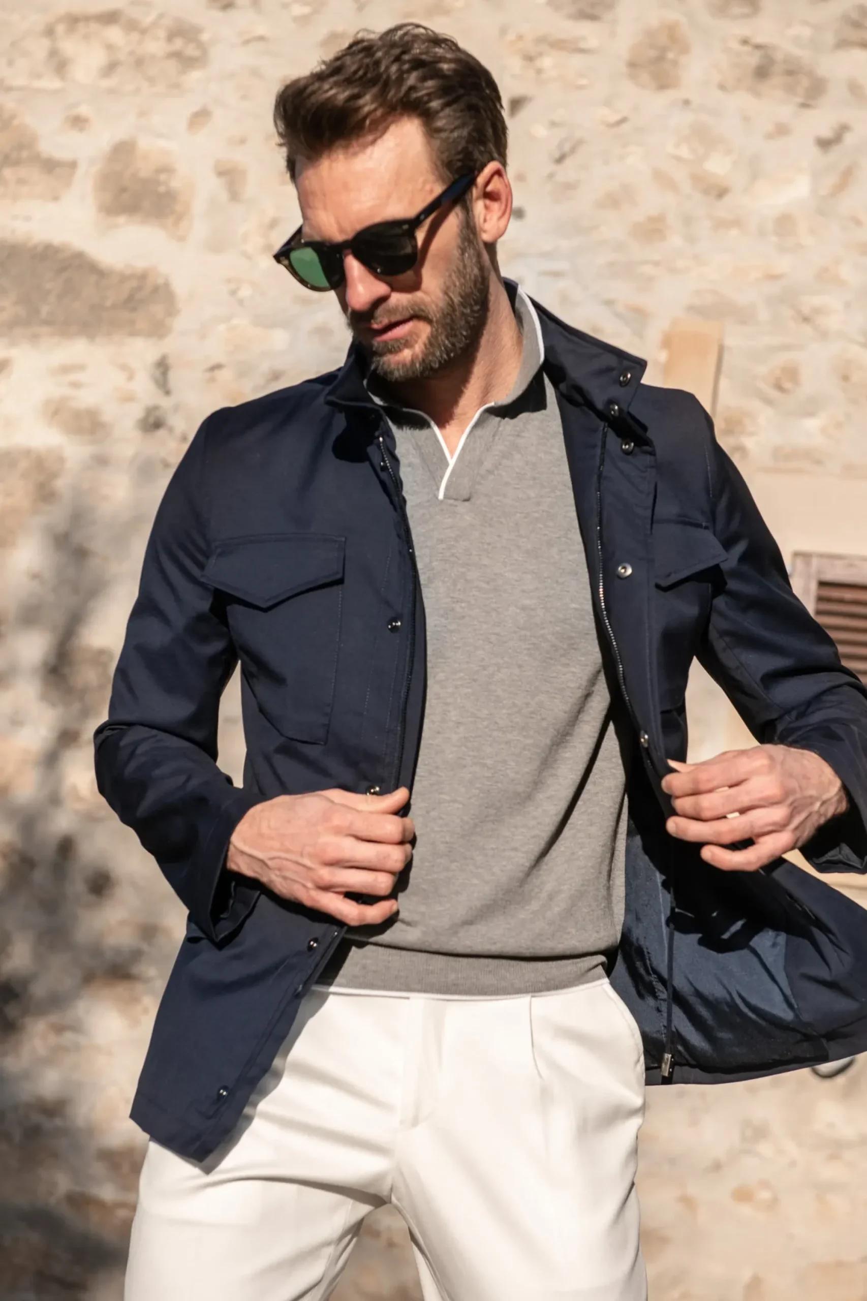 Pini Parma Grey Cotton Polo - Made In Italy Best