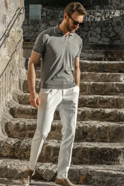 Pini Parma Grey Cotton Polo - Made In Italy Best