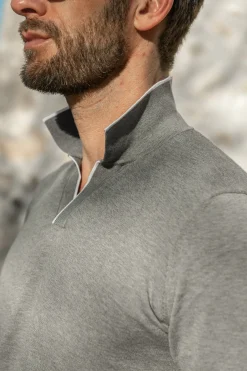Pini Parma Grey Cotton Polo - Made In Italy Best
