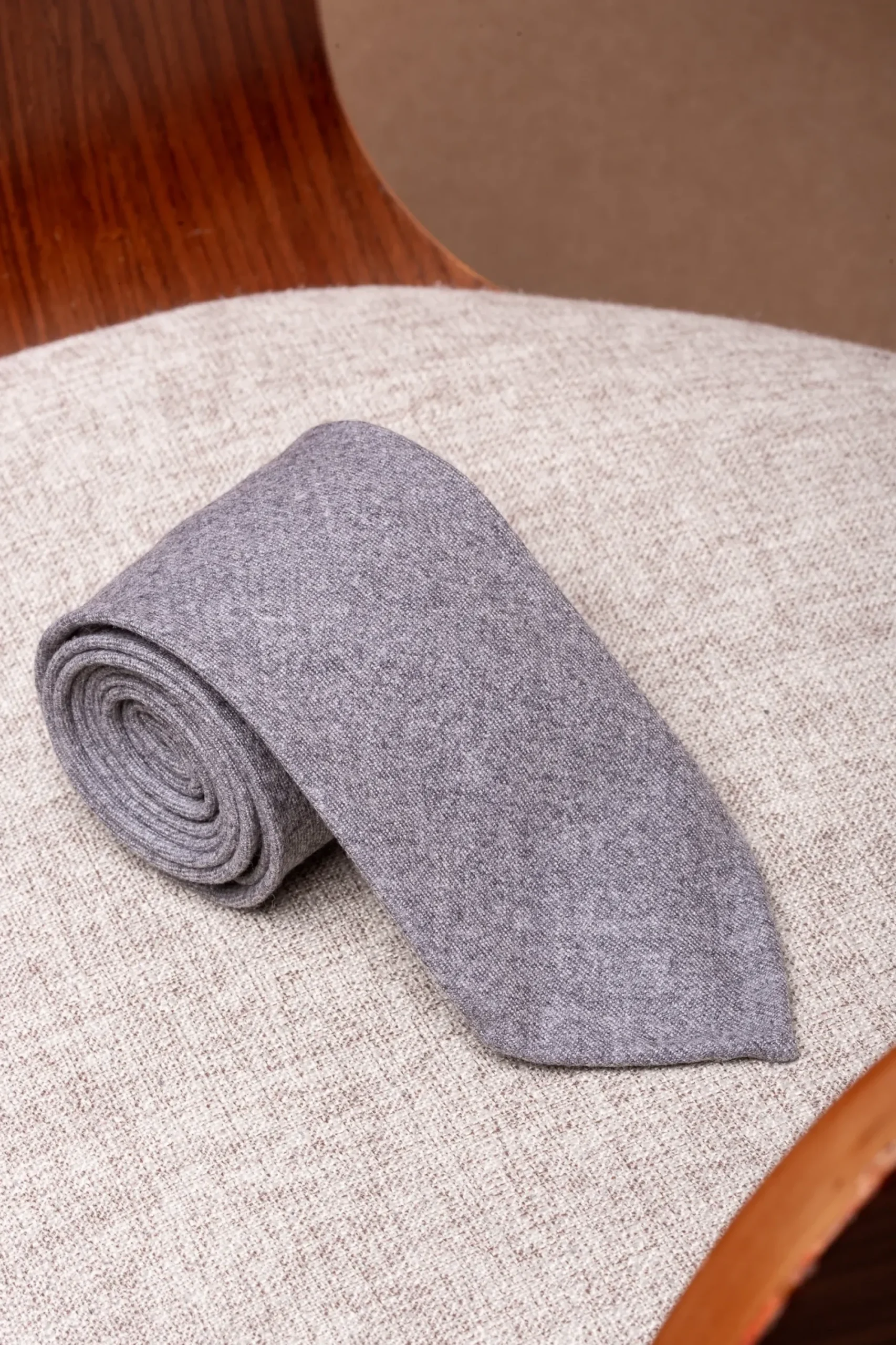Pini Parma Grey Flannel Tie - Hand Made In Italy Hot