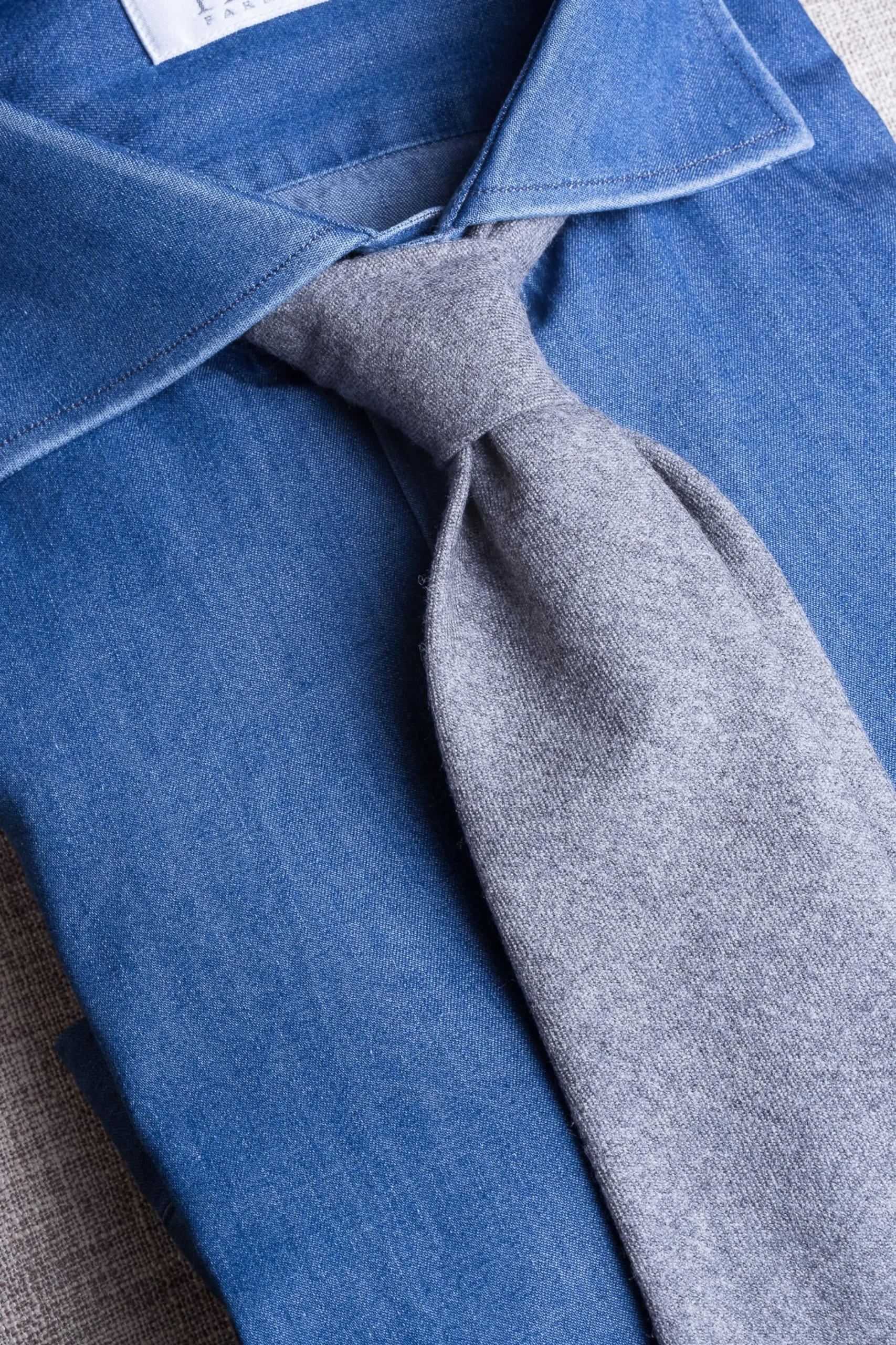 Pini Parma Grey Flannel Tie - Hand Made In Italy Hot