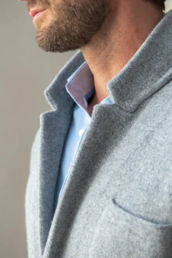 Pini Parma Grey Knitted Jacket – Wool And Cashmere – Made In Italy Clearance
