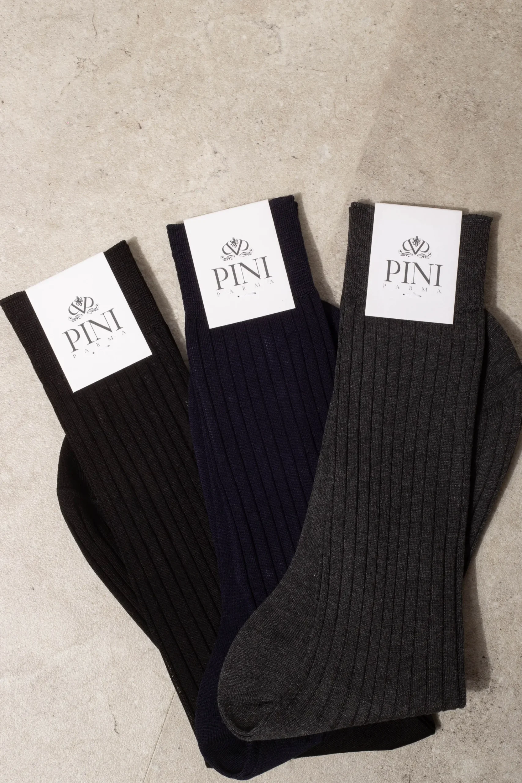 Pini Parma Grey Long Socks - Made In Italy Hot