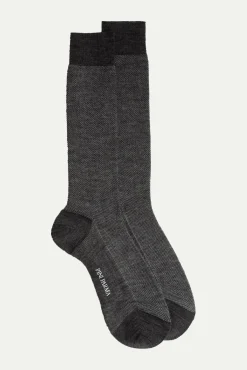 Pini Parma Grey Micro Fancy Short Socks - Made In Italy Cheap