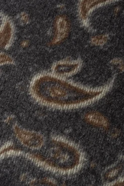 Pini Parma Grey Paisley Reversible Scarf - Made In Italy Cheap