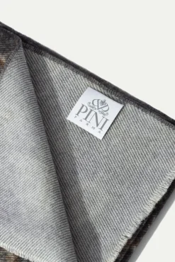 Pini Parma Grey Paisley Reversible Scarf - Made In Italy Cheap