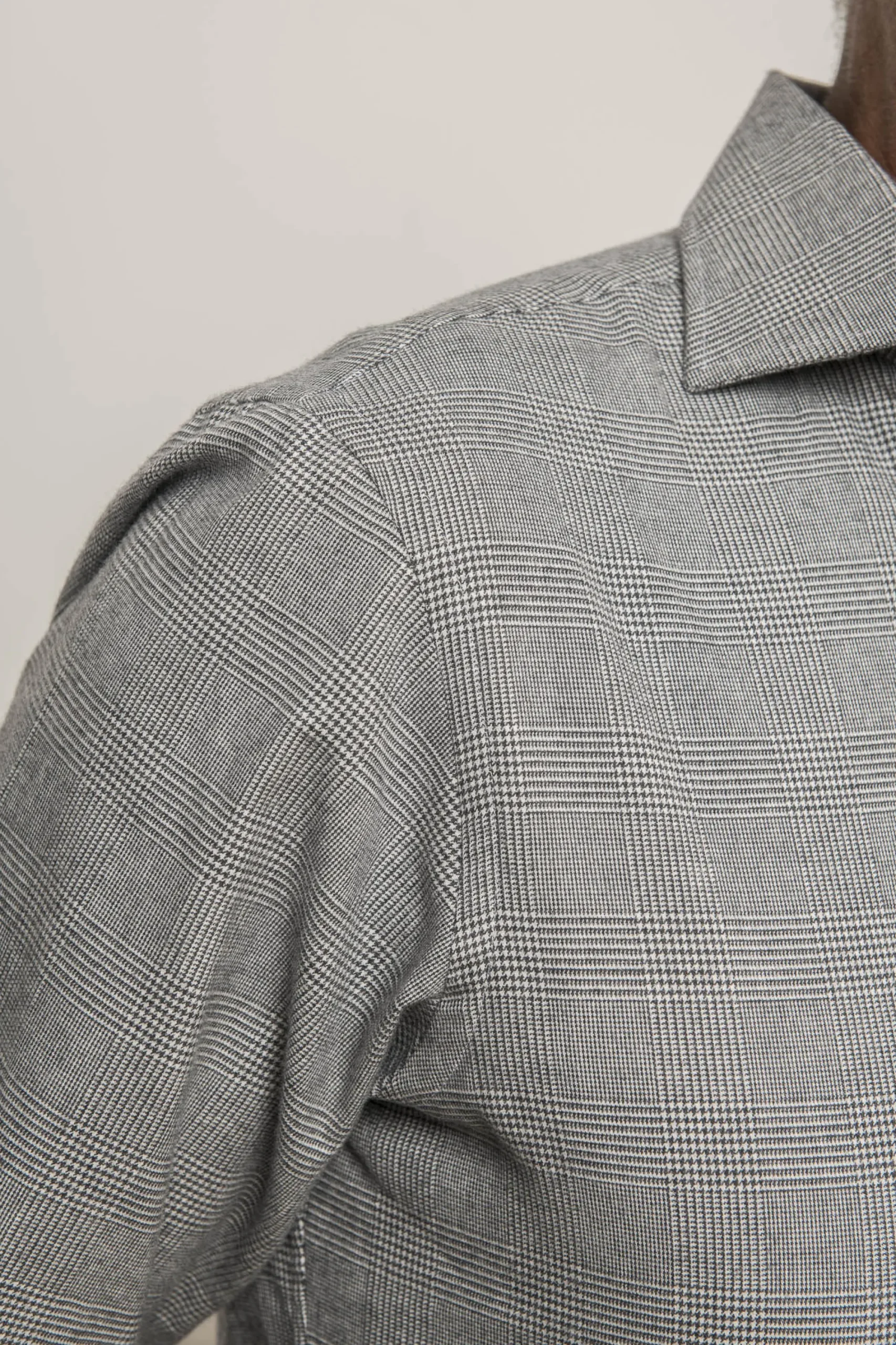 Pini Parma Grey Prince Of Wales Shirt - Made In Italy Fashion