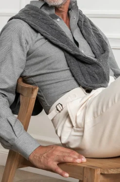 Pini Parma Grey Prince Of Wales Shirt - Made In Italy Fashion