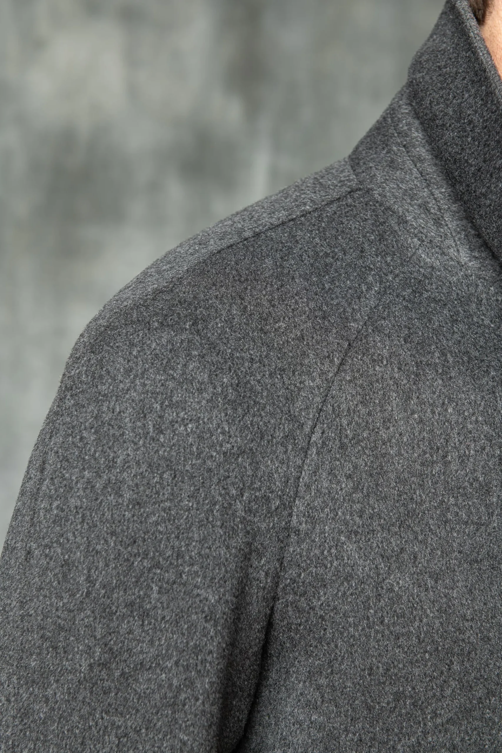 Pini Parma Grey Raglan Coat In Loro Piana Wool – Made In Italy Discount