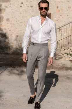 Pini Parma Grey Trousers "Soragna Capsule Collection" - Made In Italy Hot