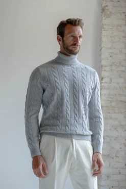 Pini Parma Grey Turtleneck – Made In Italy Online