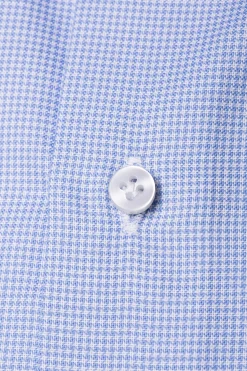Pini Parma Houndstooth Light Blue Shirt - Made In Italy Sale