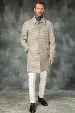 Pini Parma Houndstooth Raglan Coat – Made In Italy Fashion