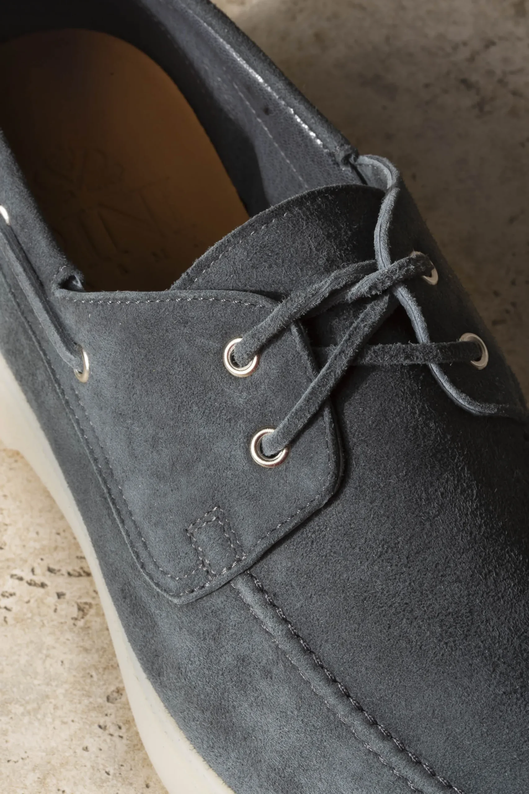 Pini Parma Lavagna Suede Boat Shoes - Made In Italy Outlet