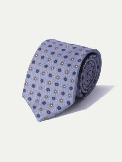 Pini Parma Light Blue Fancy Silk Tie - Made In Italy Outlet