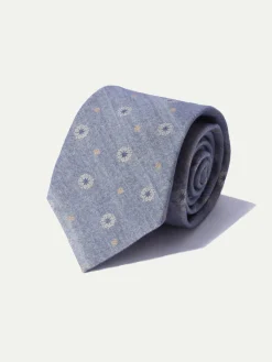 Pini Parma Light Blue Fancy Tie - Made In Italy New